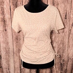 Wild Love Beige Floral Print Short Sleeve Top
